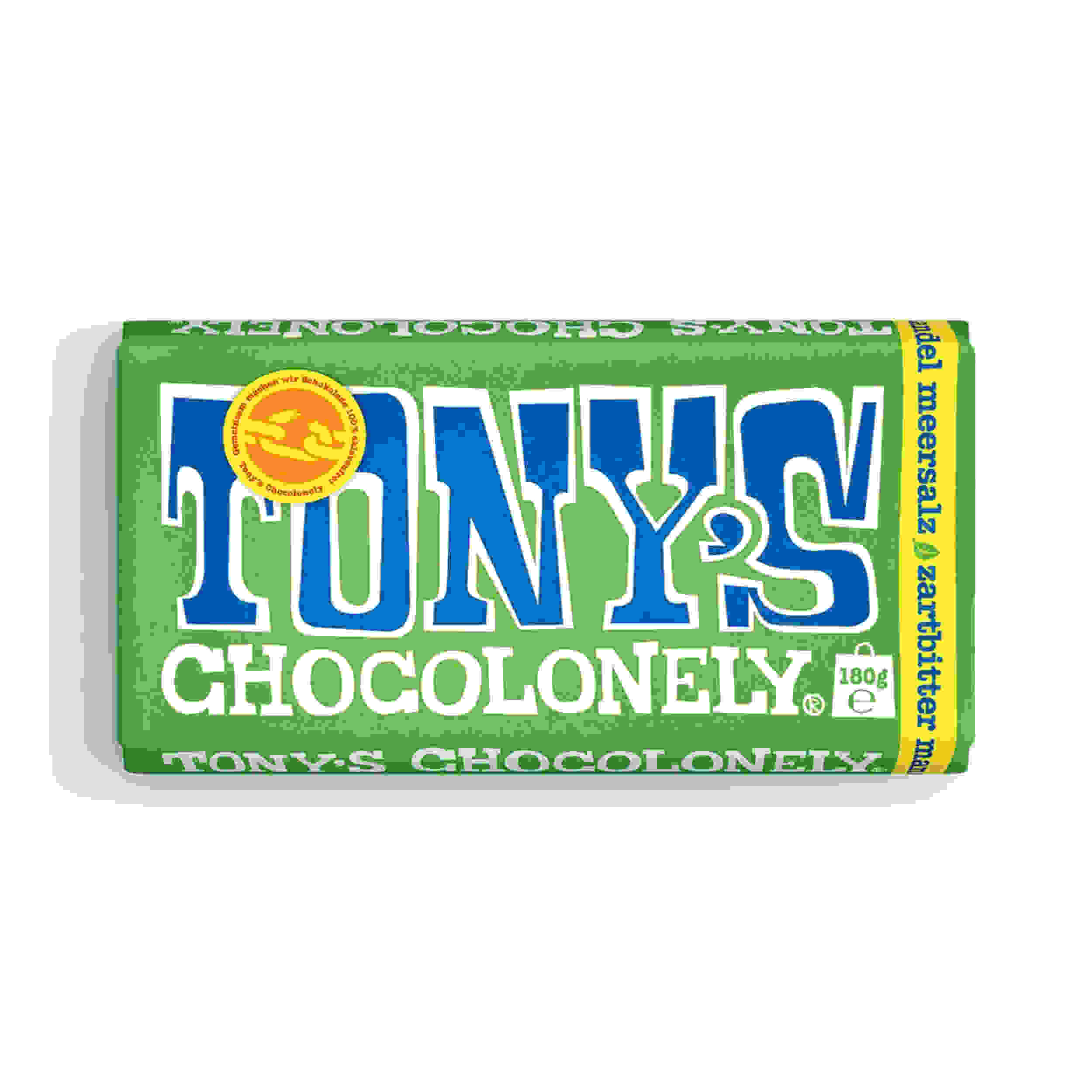 Tony's Zartbitterschokolade mit Mandeln und Meersalz 180g