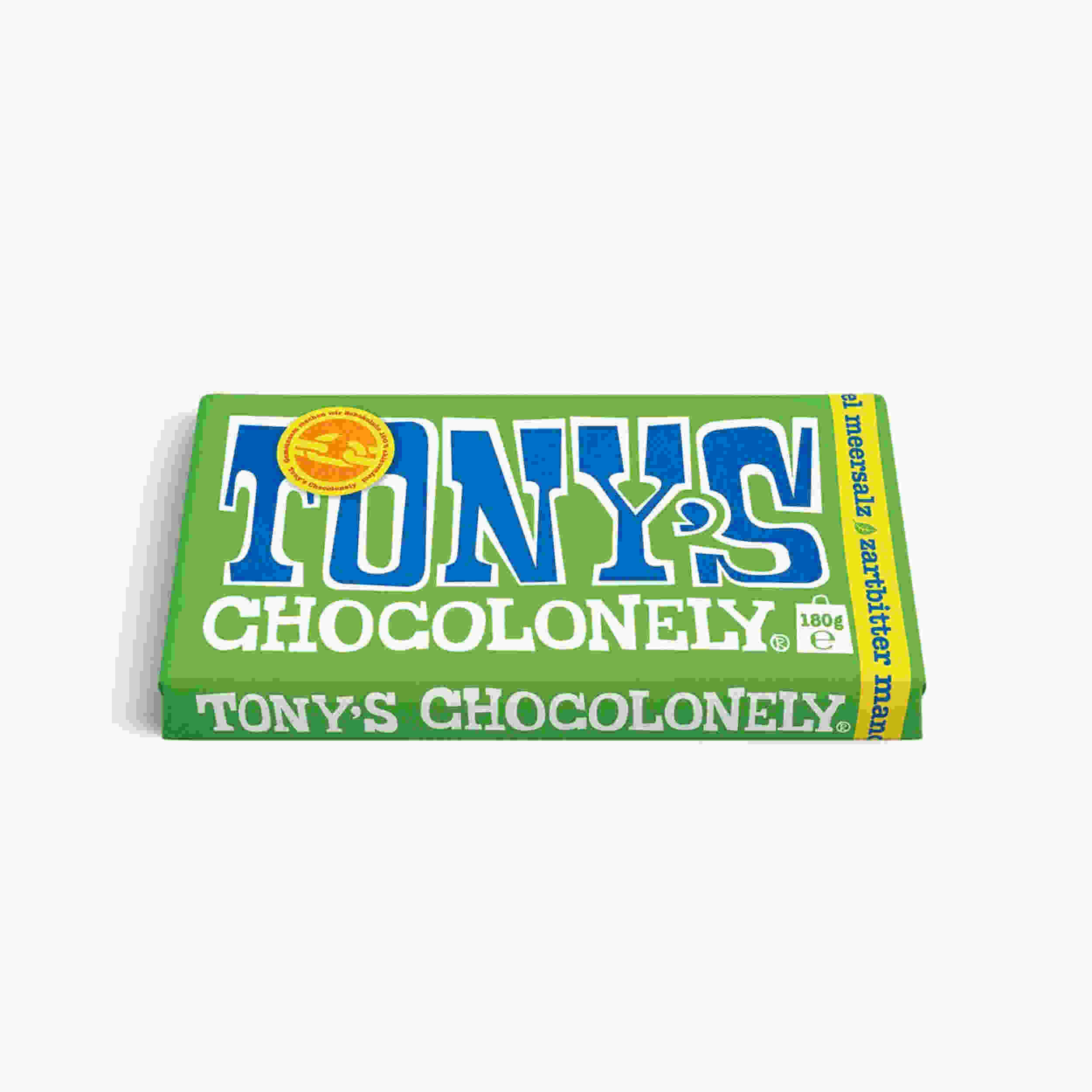 Tony's Zartbitterschokolade mit Mandeln und Meersalz 180g