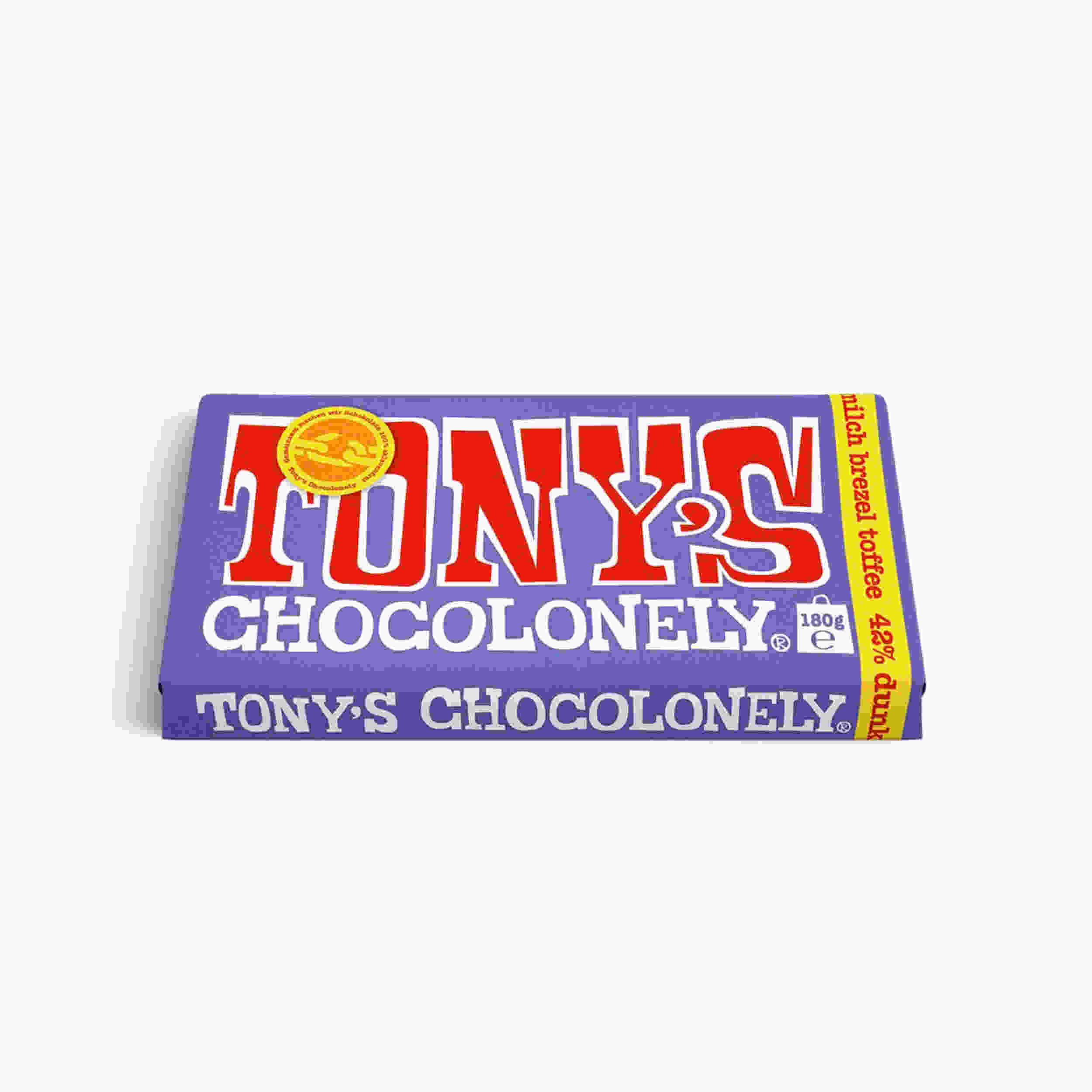 Tony's Vollmilchschokolade mit Brezel und Toffee 180g