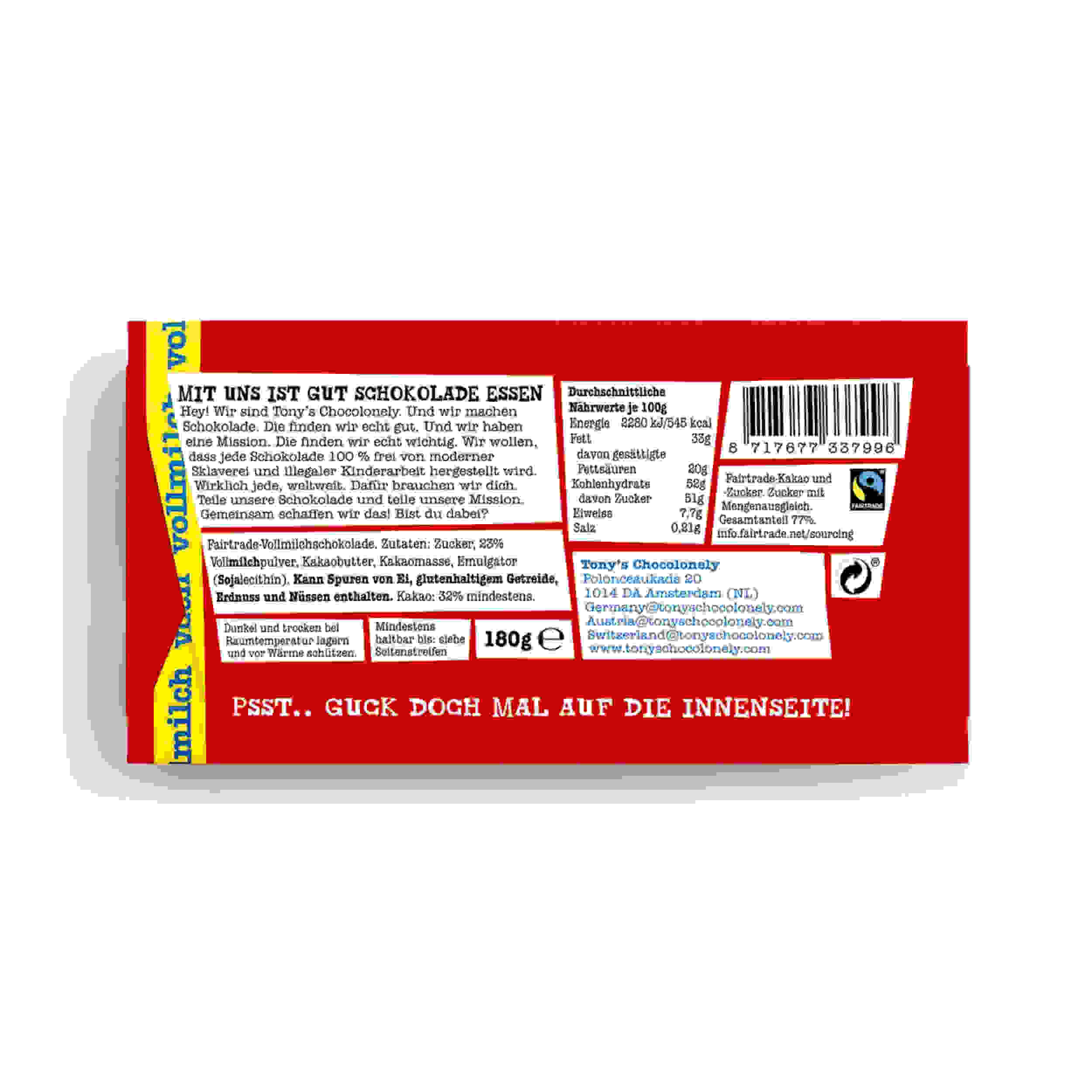 Tony's Vollmilchschokolade 180g