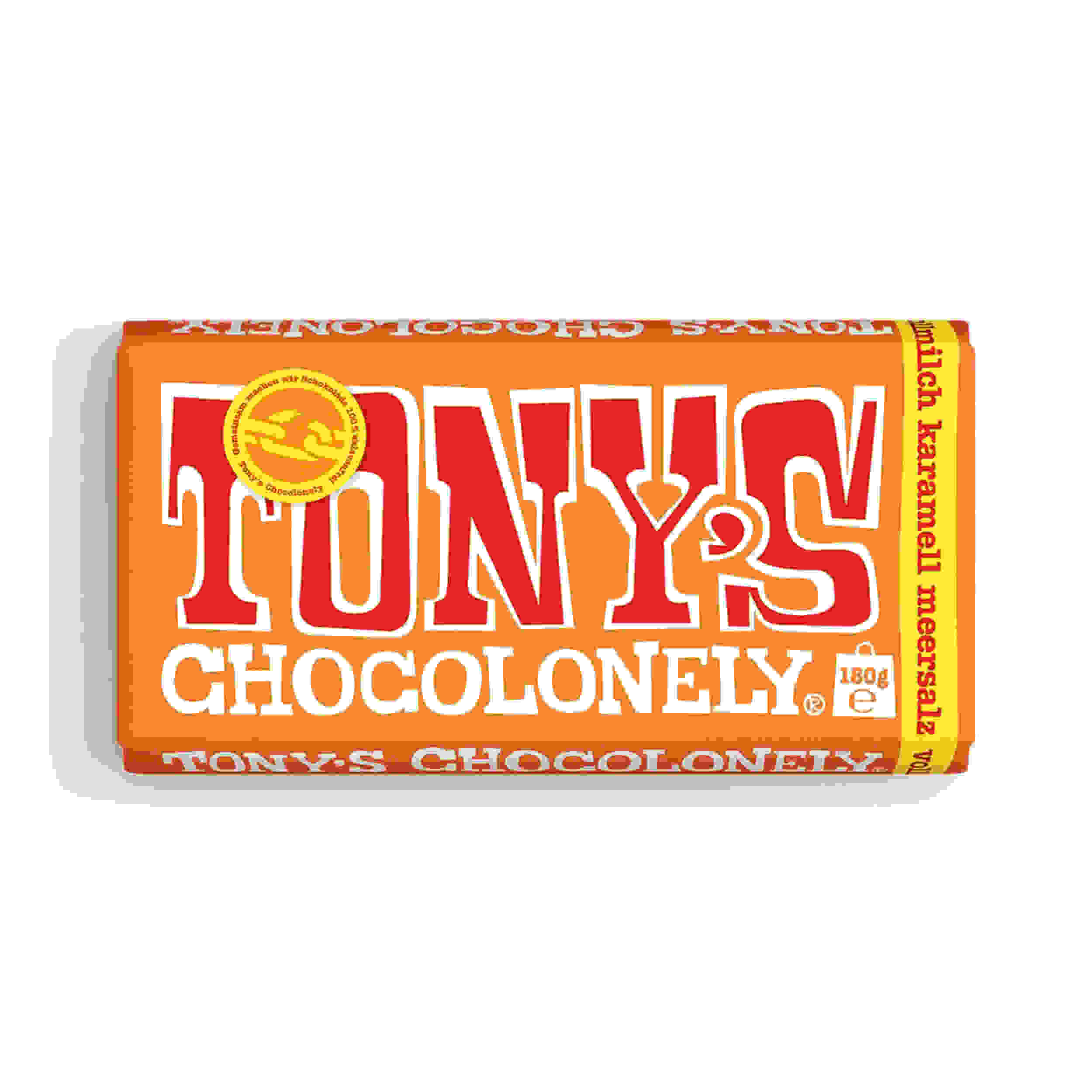 Tony's Vollmilchschokolade mit Karamell und Meersalz 180g