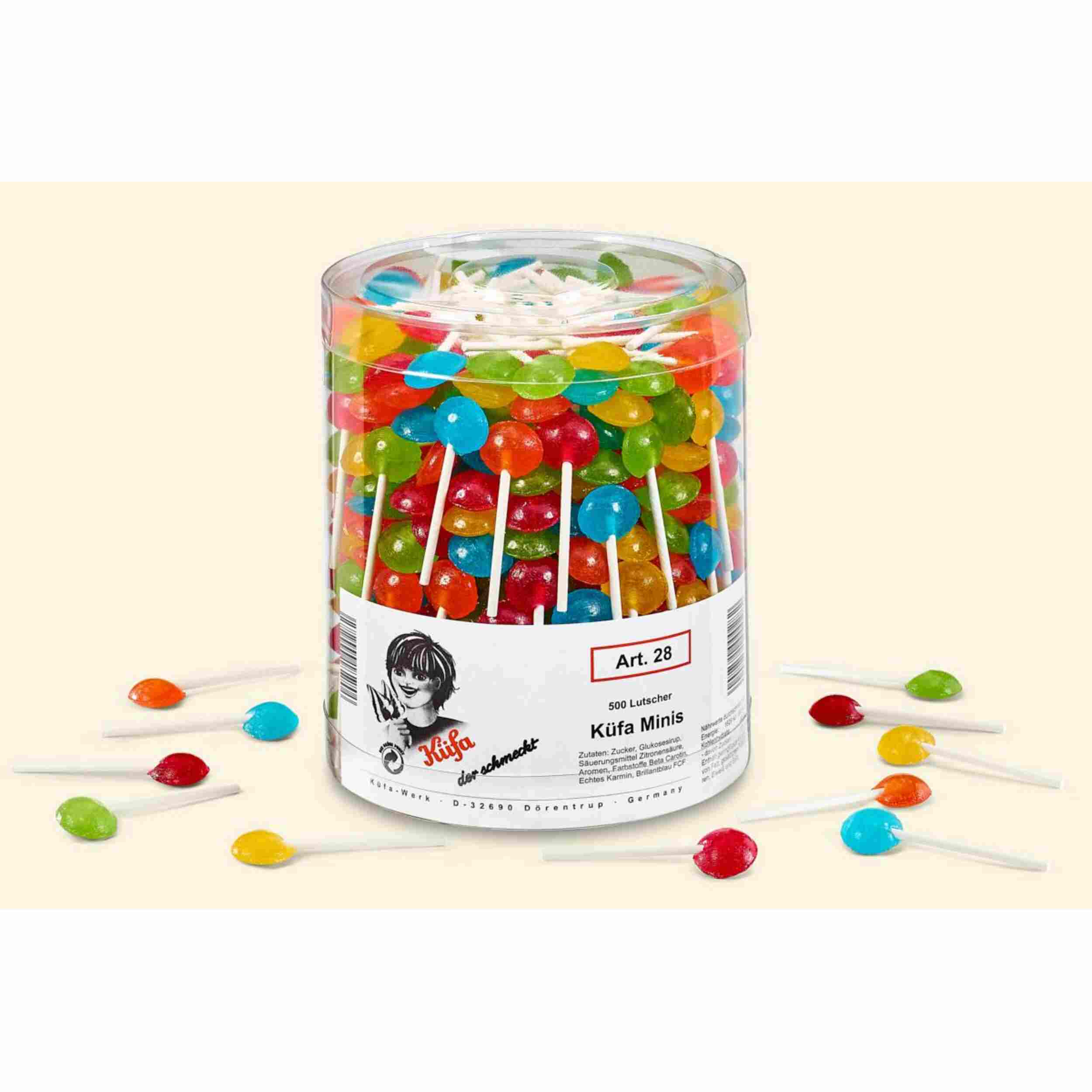 Küfa Minis (Zitrone, Apfelsine, Himbeere, Waldmeister, Cola) 500Stk.