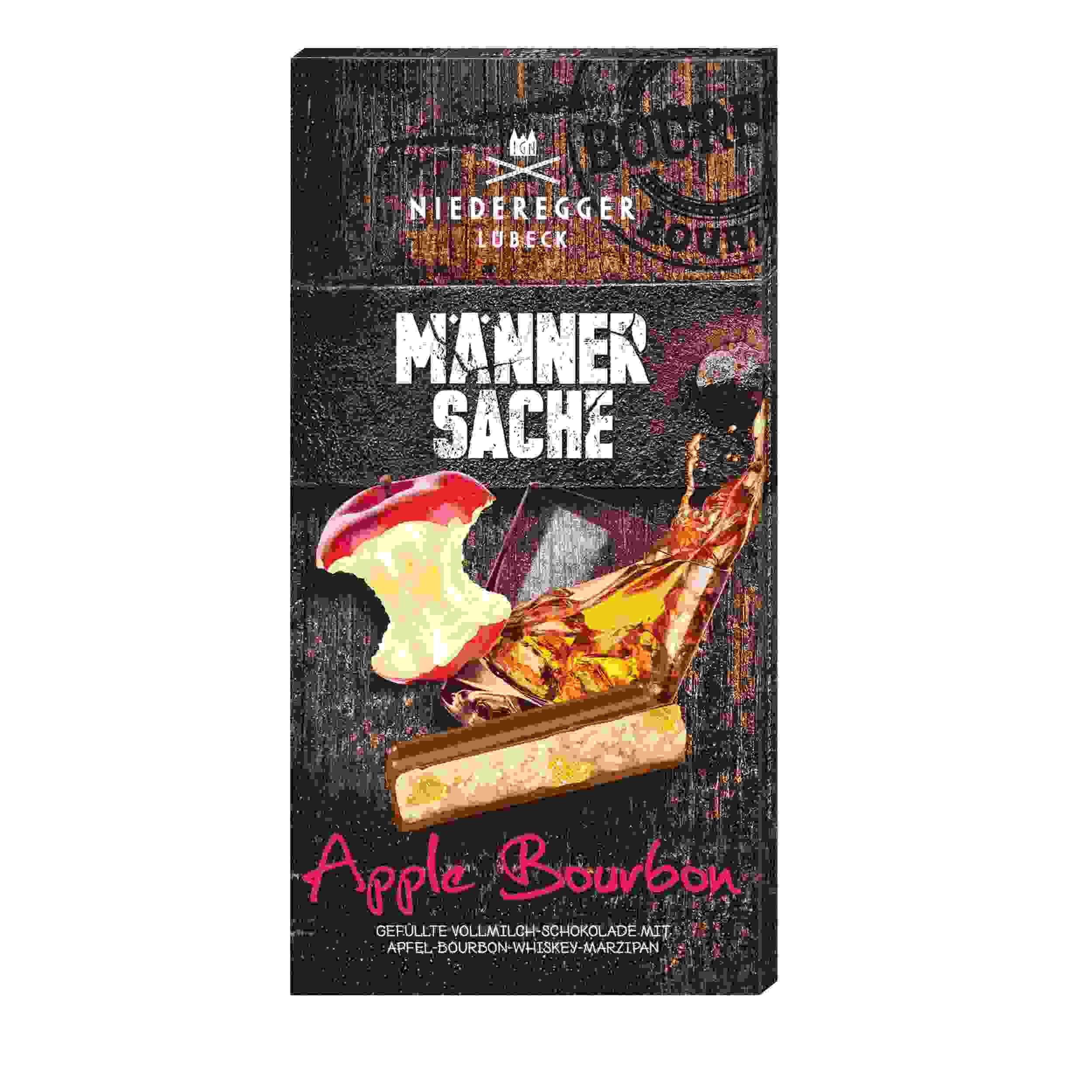 Niederegger Marzipan Tafel - Schokolade Apple Bourbon 'Männersache' 110g