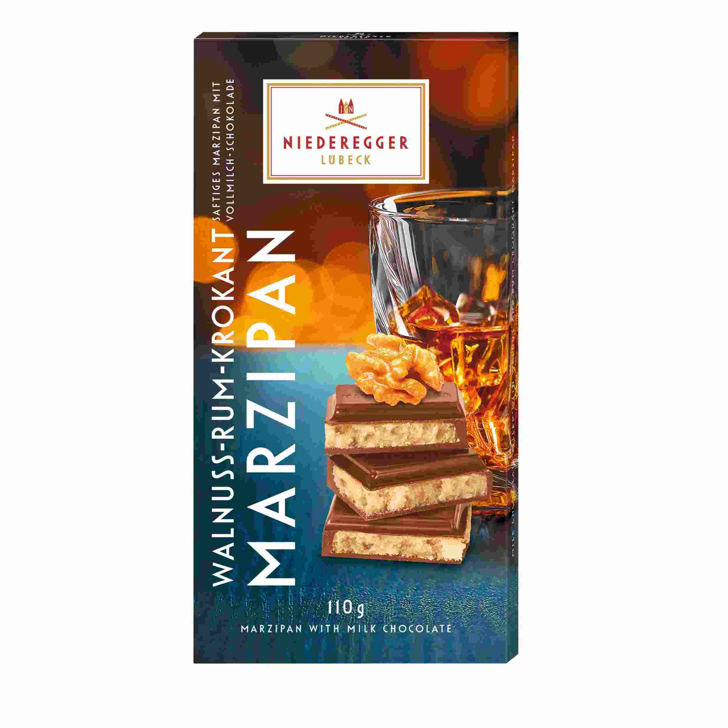 Niederegger Marzipan - Tafel - Schokolade 'Rum Krokant' 110g