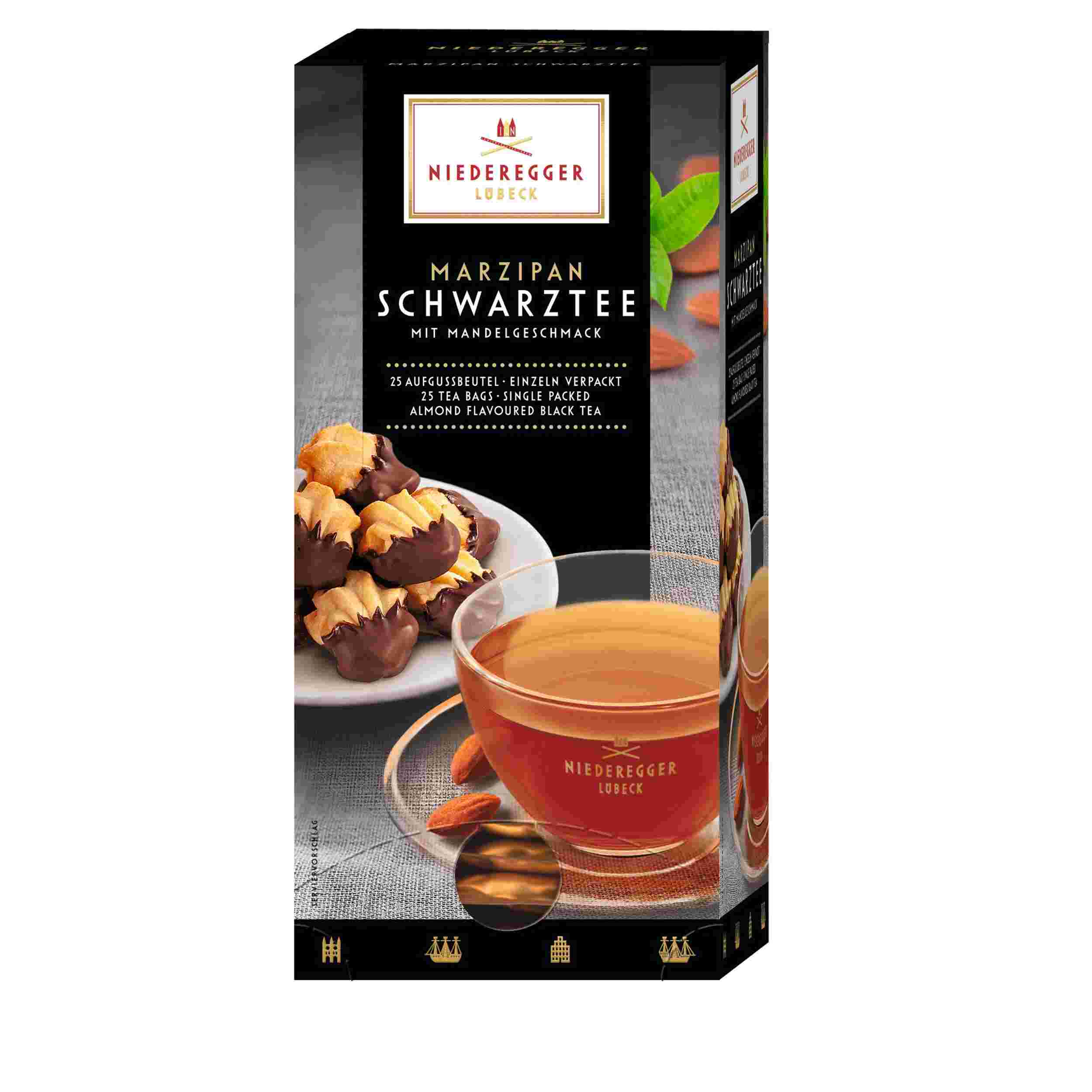 Niederegger Marzipan Schwarztee, 25 Doppelkammerbeutel 43,75g