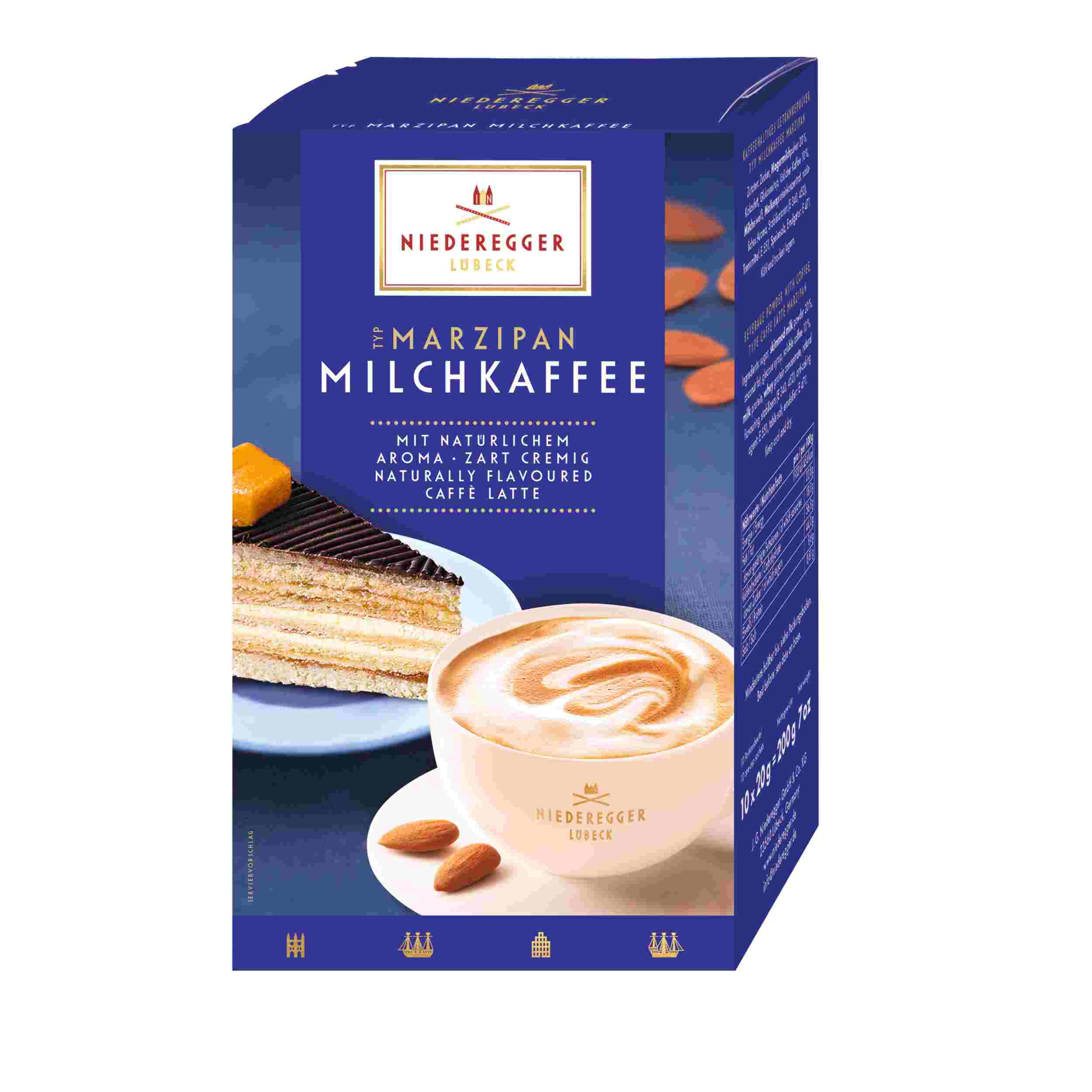 Niederegger Marzipan - Milchkaffee , 10 Stick - Portionsbeutel 200g