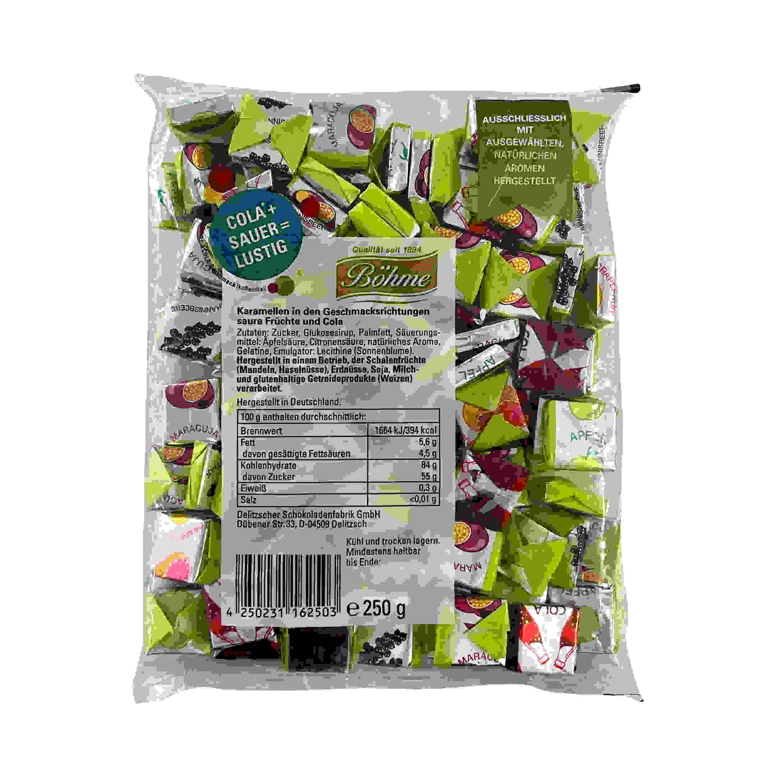 Böhme SAURE+COLA Fruchtkaramellen 250g