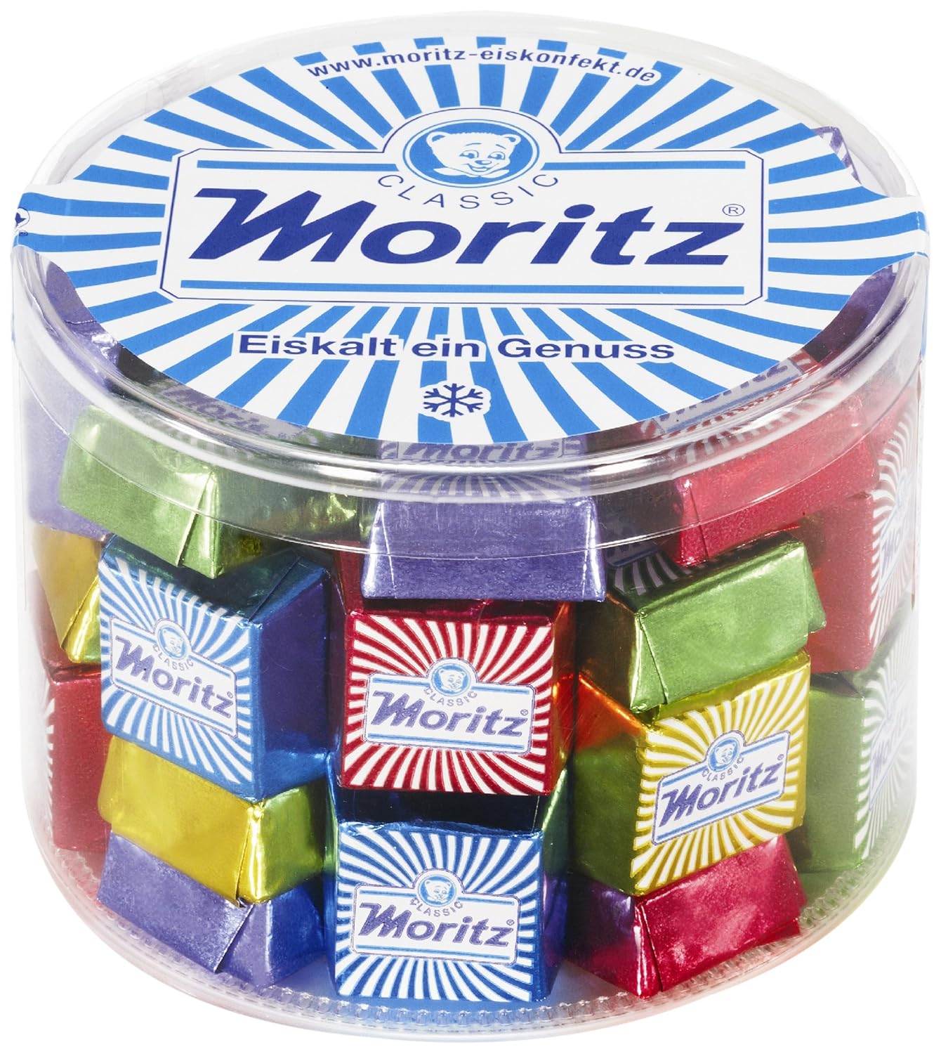 Moritz Eiskonfekt Würfel Klarsichtdose 400g