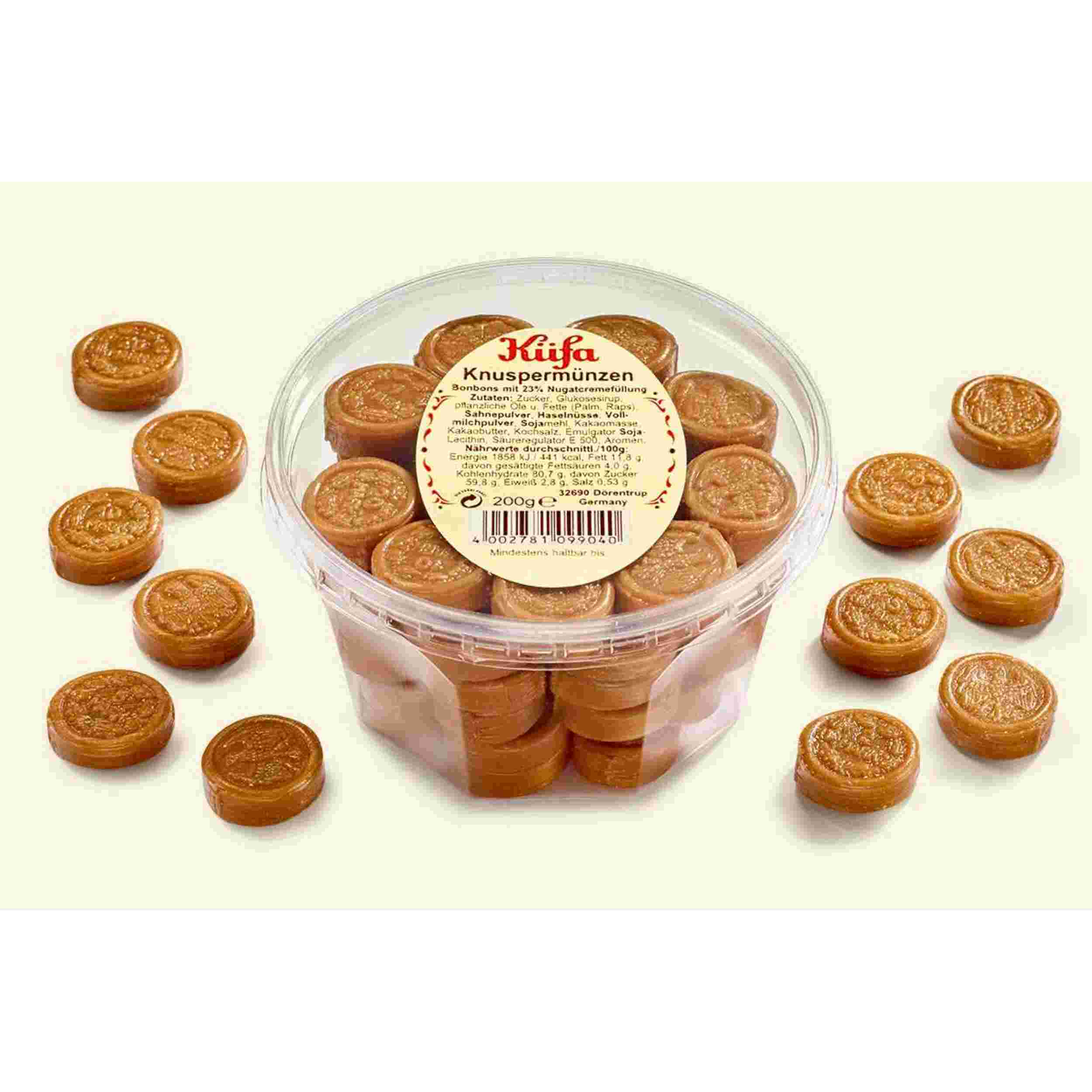 Küfa Knuspermünzen mit Nugatcremefüllung 200g