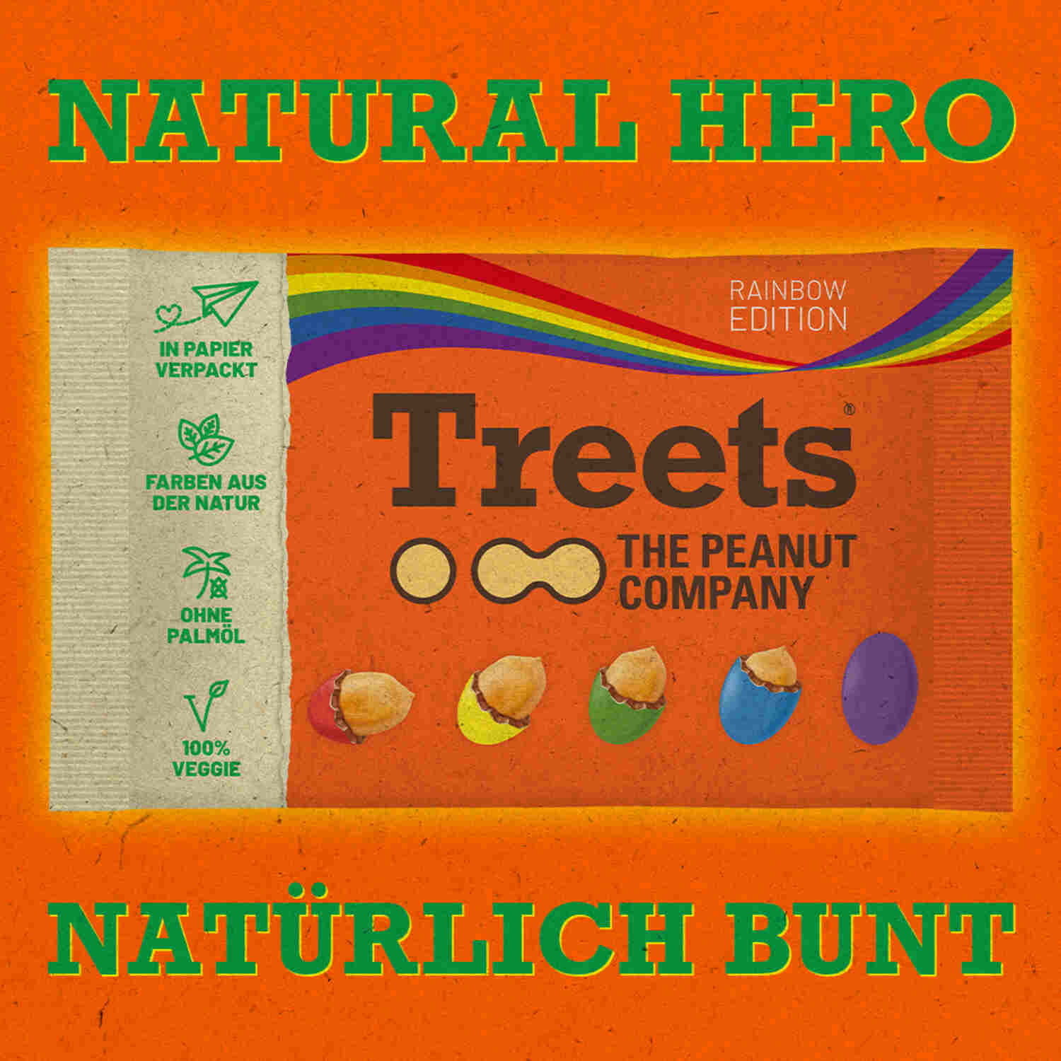 Treets Peanuts Rainbow-Edition 185g in Papierbeutel