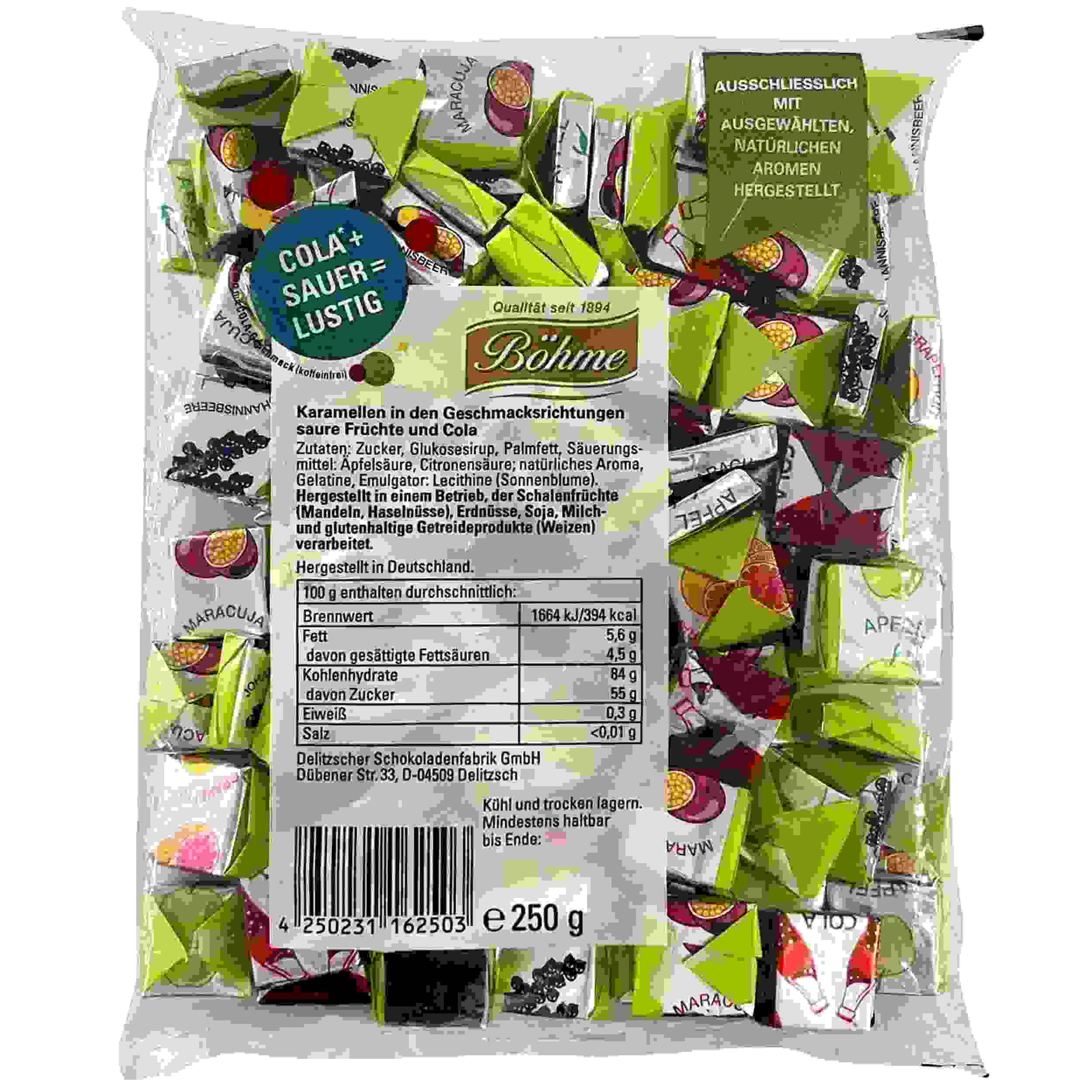 Böhme SAURE+COLA Fruchtkaramellen 250g