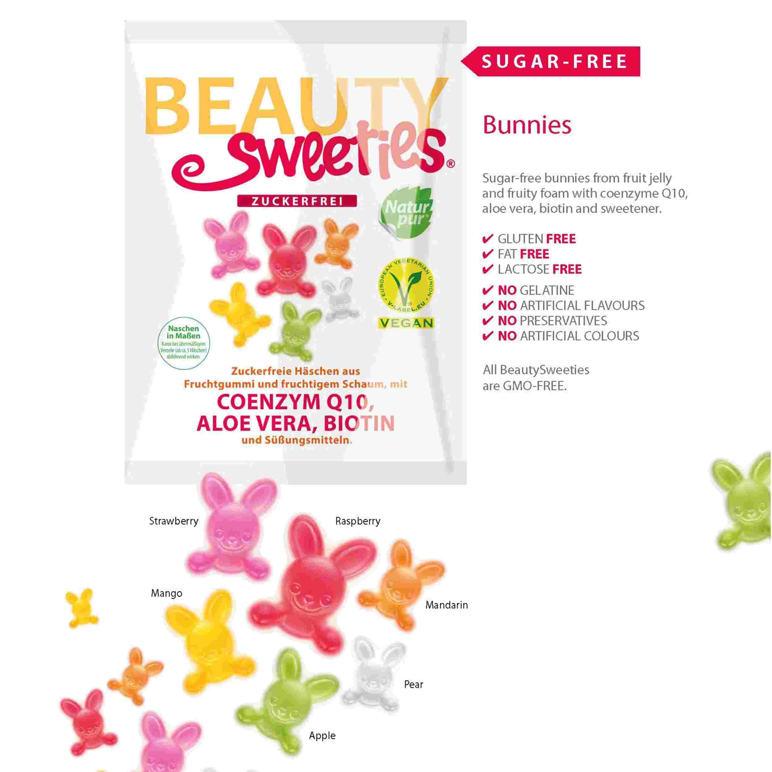 BeautySweeties Zuckerfreie Häschen, 125 g