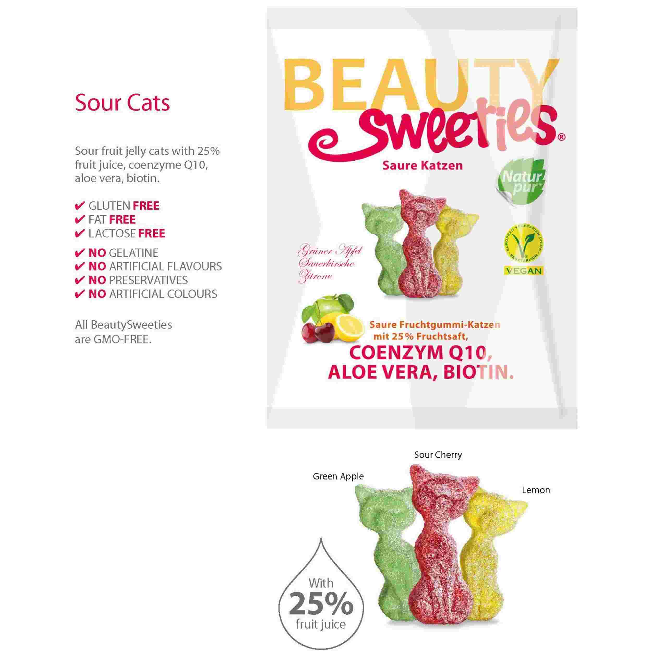 BeautySweeties Saure Katzen, 125 g