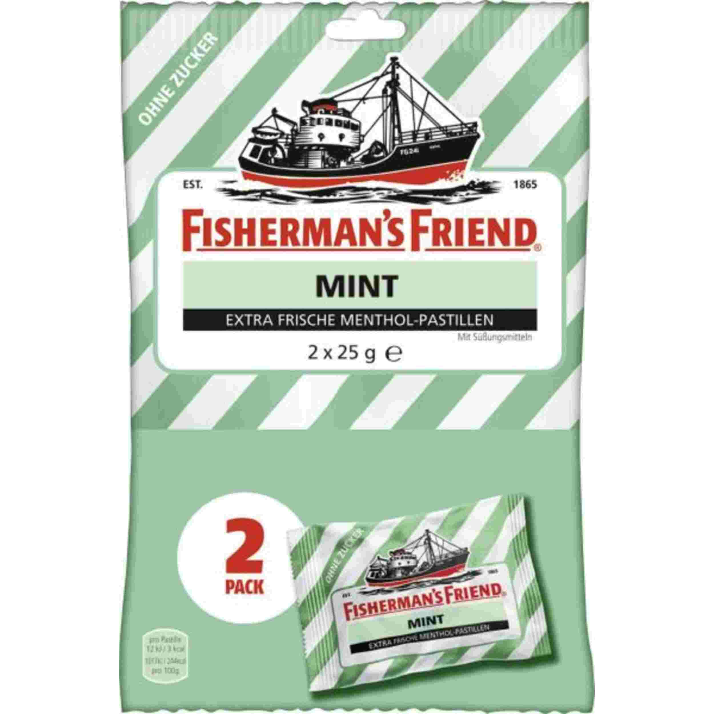 FISHERMAN'S FRIEND MINT O.ZUCKER 2X25G BT