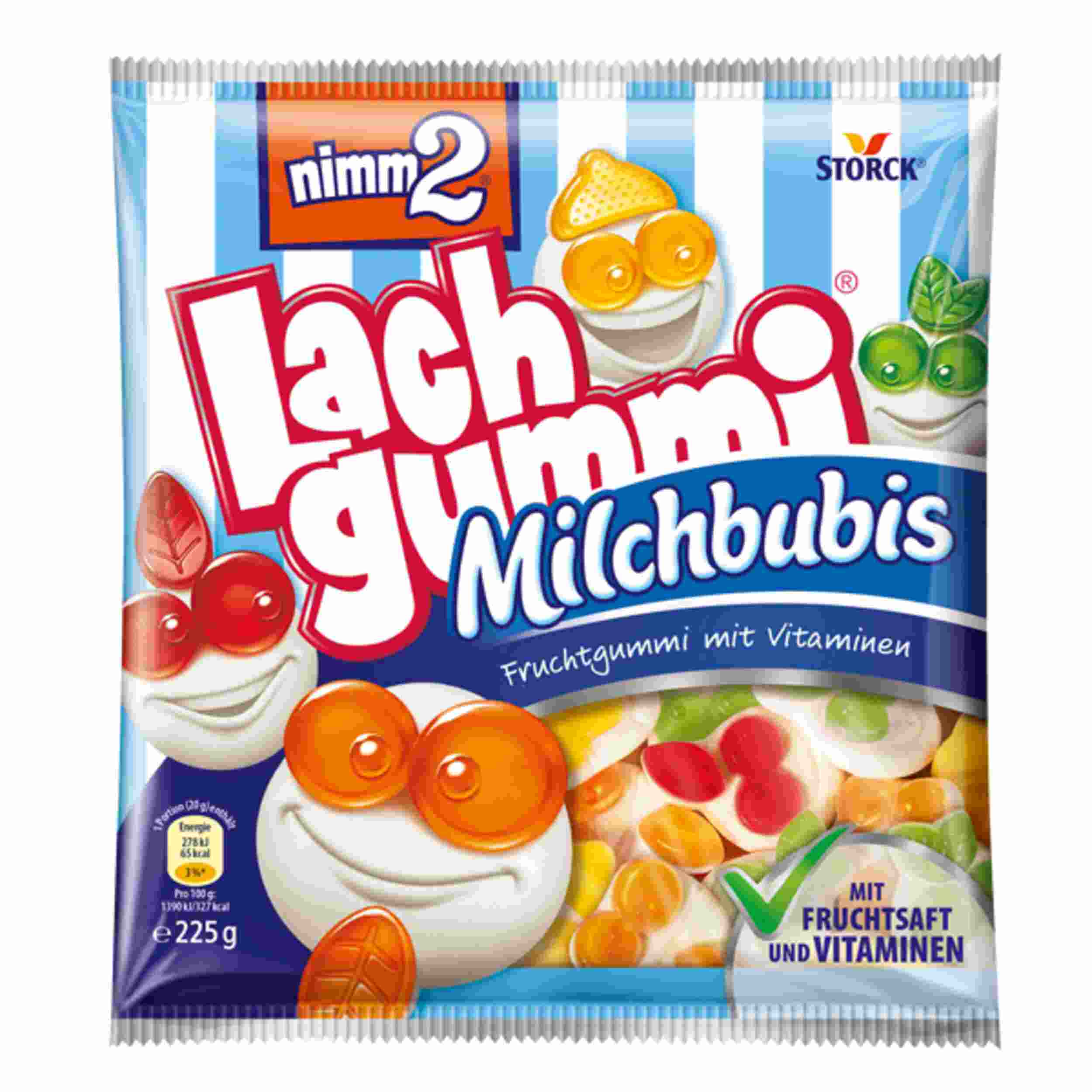 STORCK NIMM2 LACHGUMMI MILCHBUBIS 225G BT