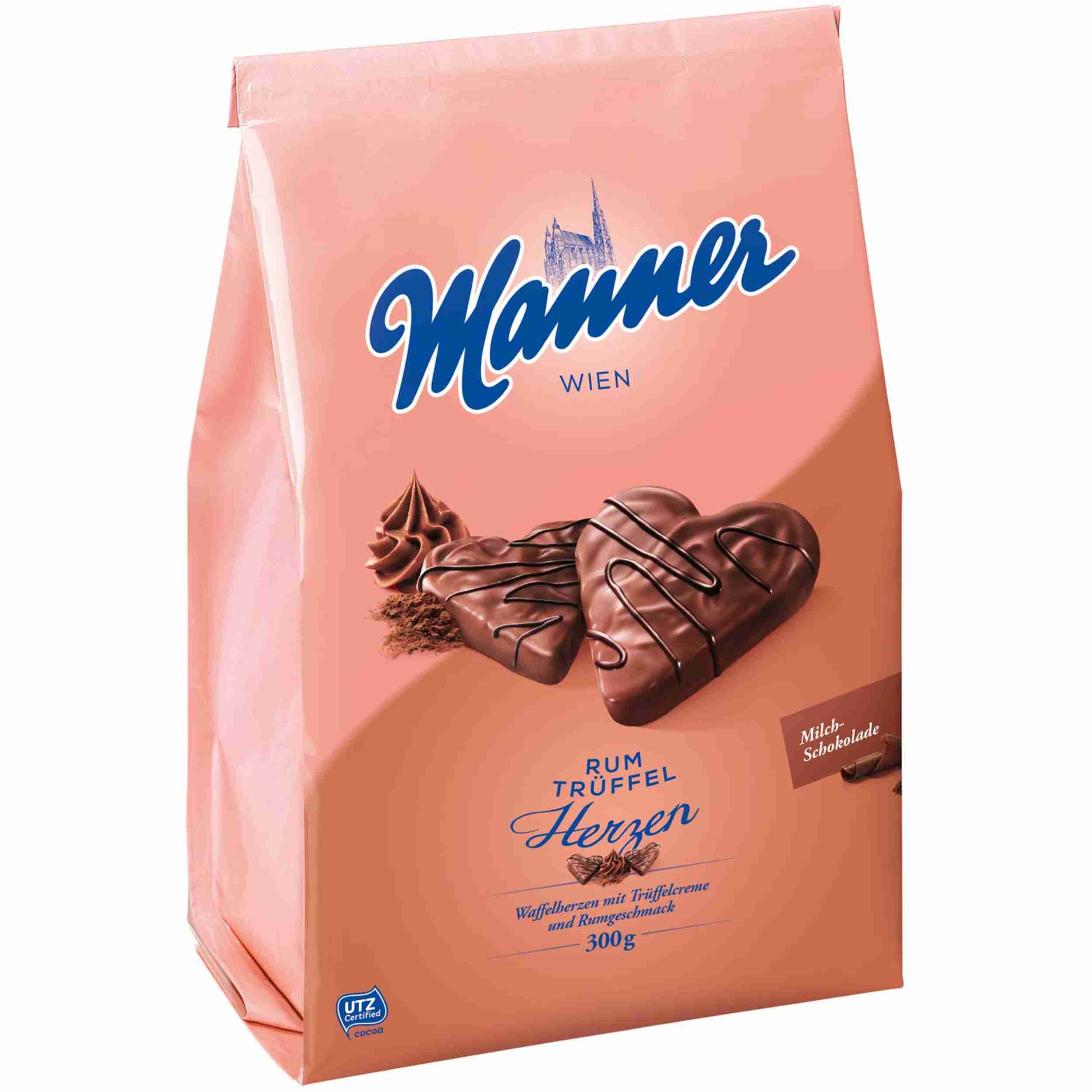 MANNER WAFFELHERZEN RUM-TRUEF 300G PK