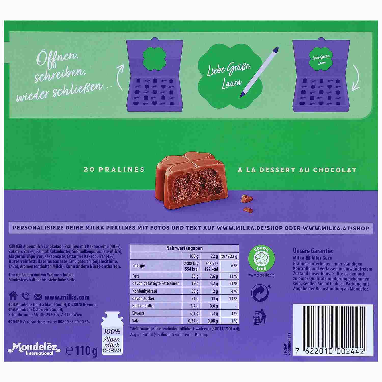 MILKA PRALINES ALLES GUTE 110G SC
