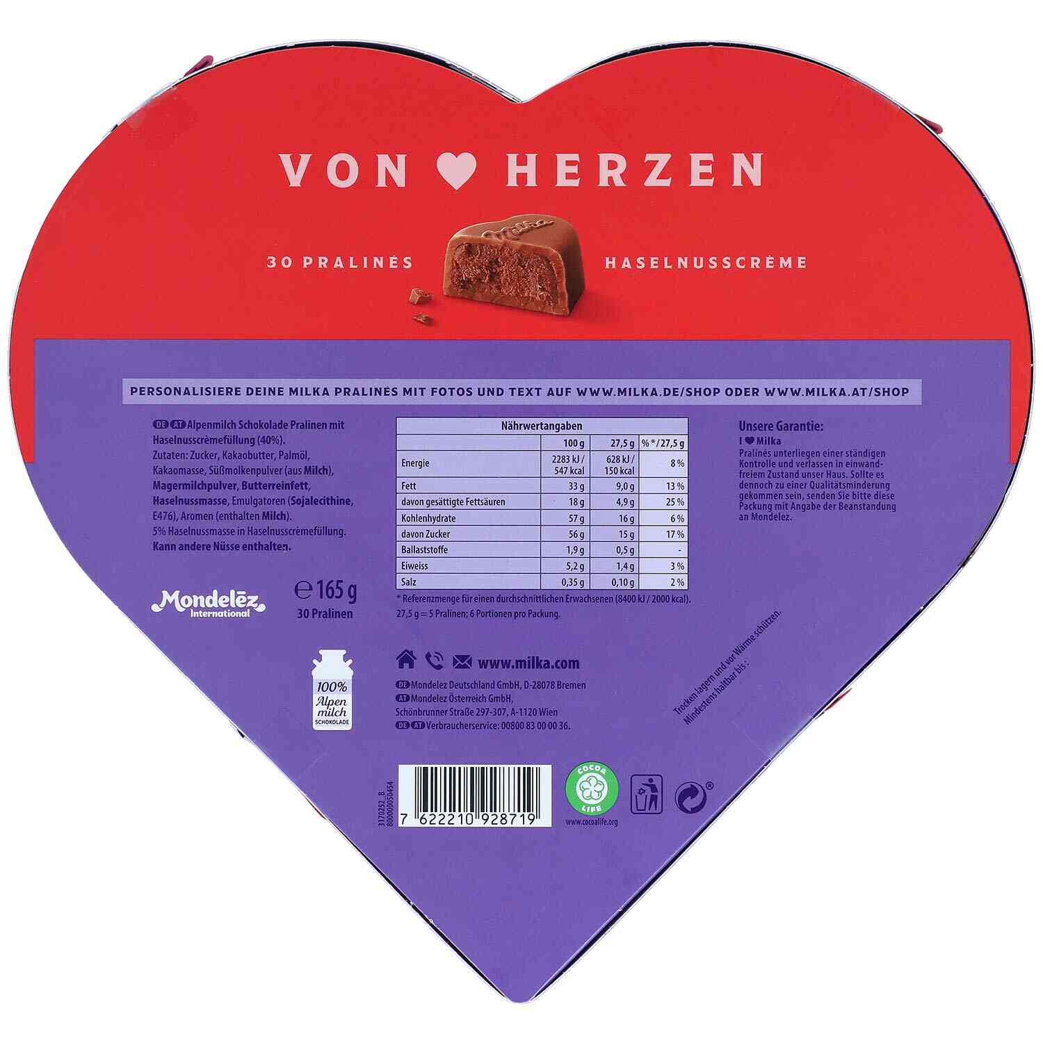 MILKA I LOVE MILKA HASELNUSS 165G PK