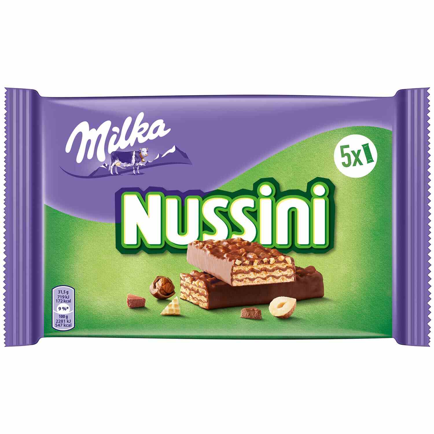 MILKA RIEGEL NUSSINI 5ER 5X31,5G