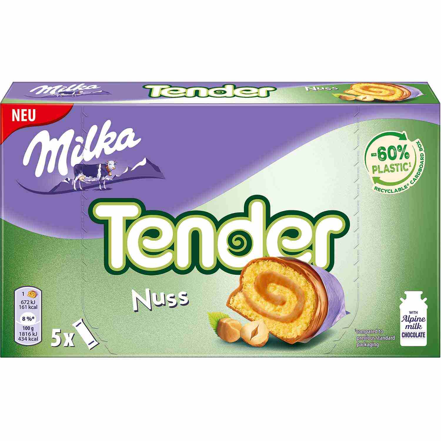 MILKA TENDER NUSS 5ER 185G WRP