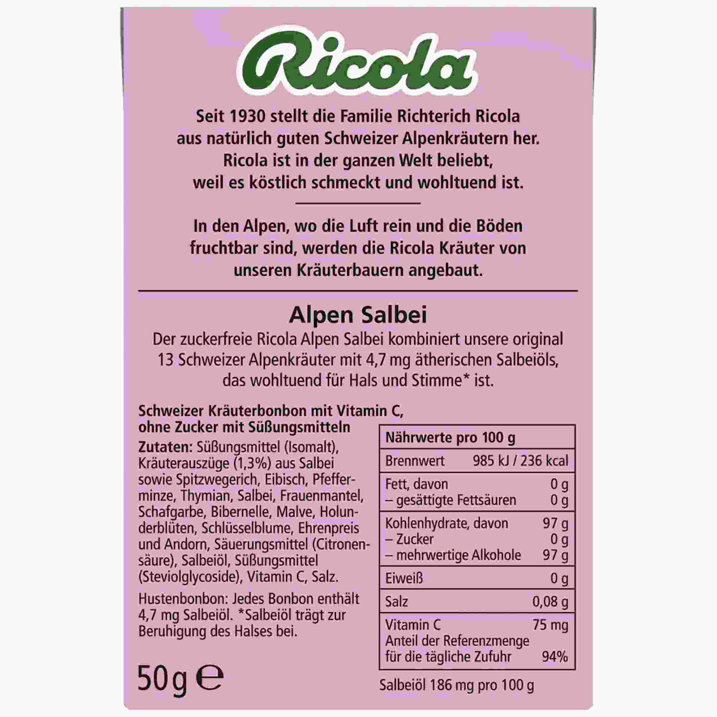 RICOLA ALPEN SALBEI O.Z. 50G PK