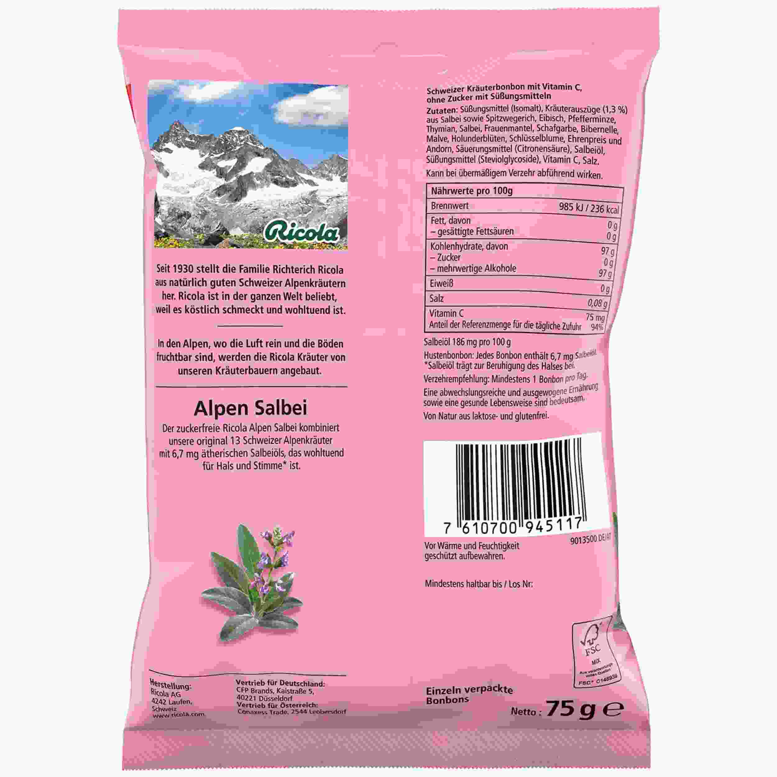 RICOLA KRAEUTERB. SALBEI O.Z. 75G BT