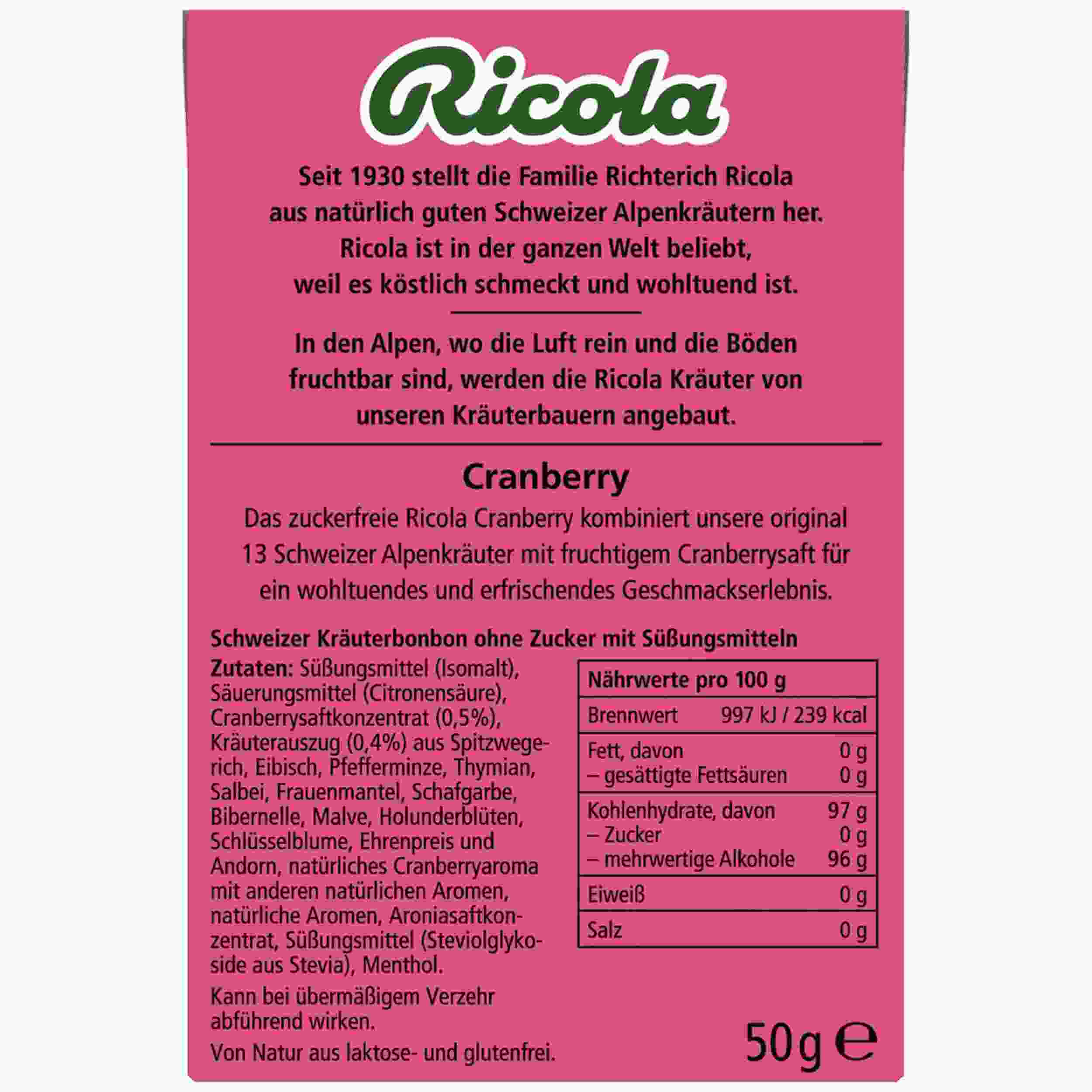 RICOLA CRANBERRY O.Z.50G