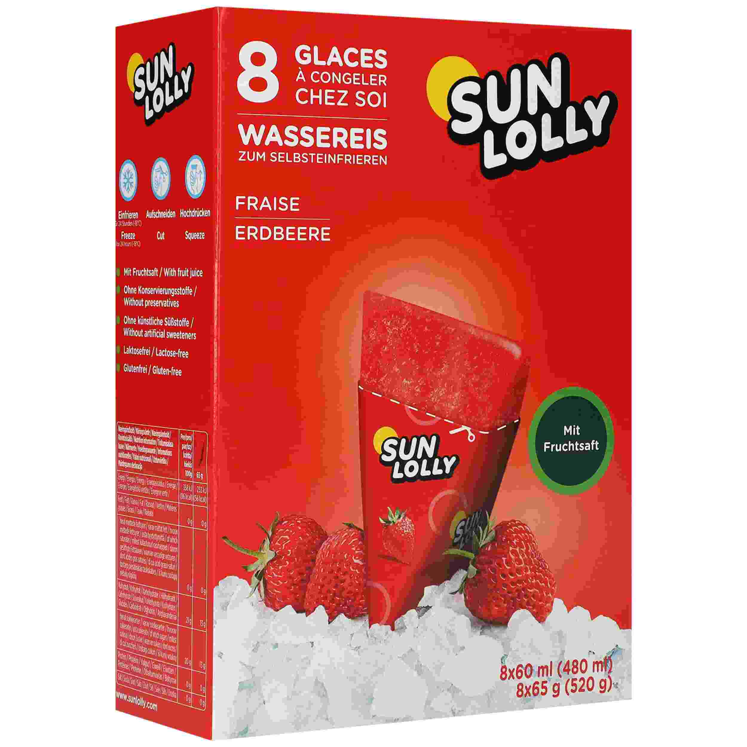 SUN LOLLY ERDBEERE WASSEREIS 480ML PK