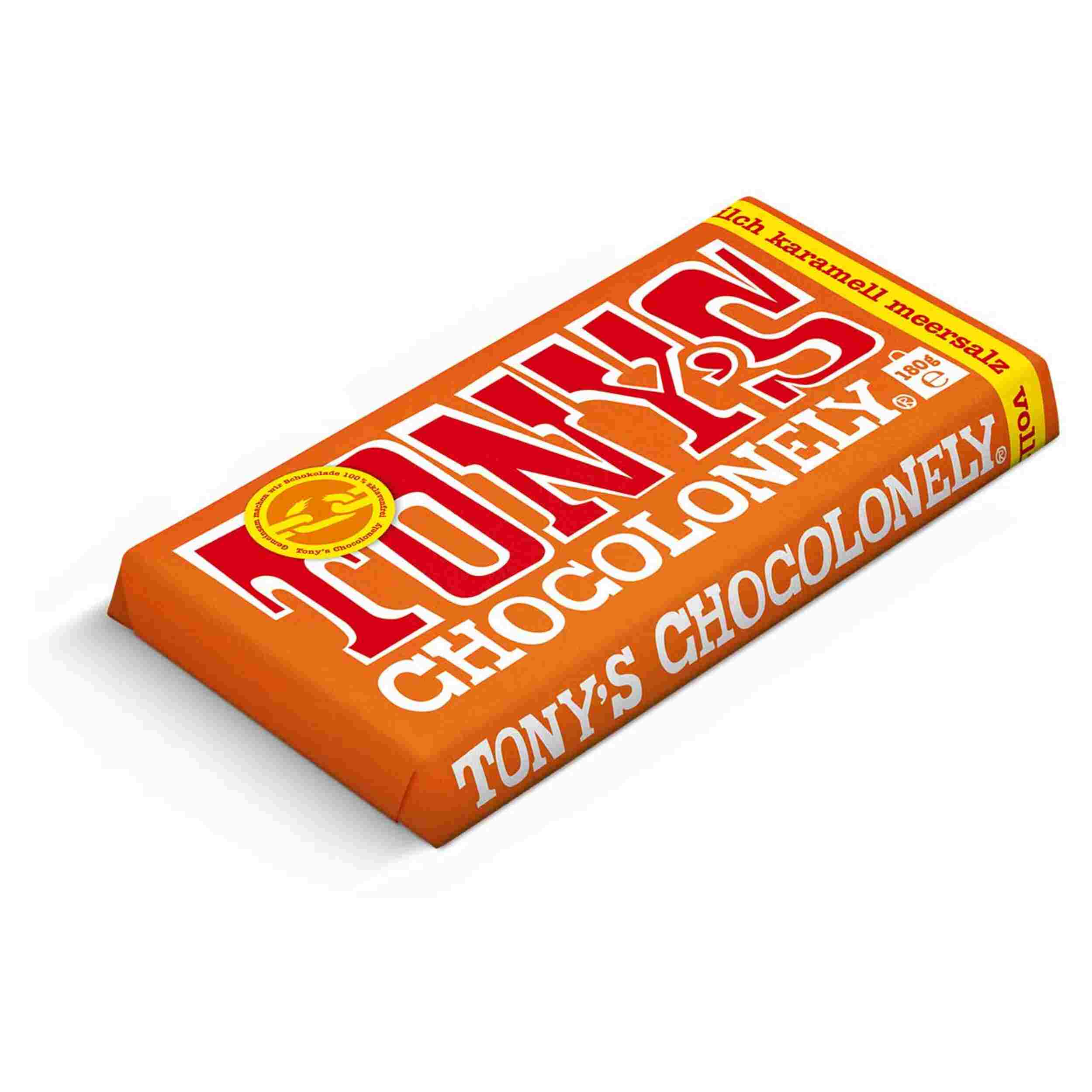 Tony's Vollmilchschokolade mit Karamell und Meersalz 180g