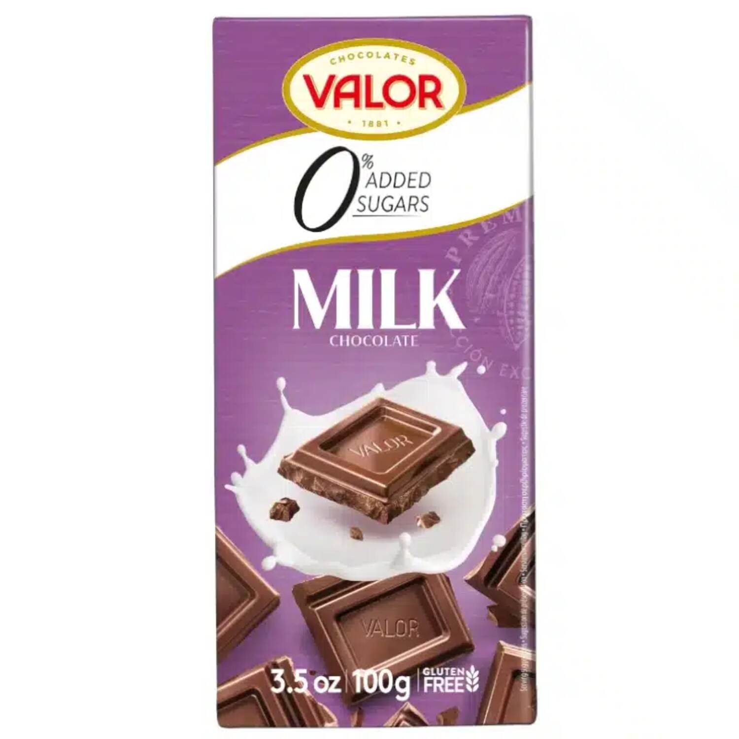 Valor Milk chocolate no added sugar 100g