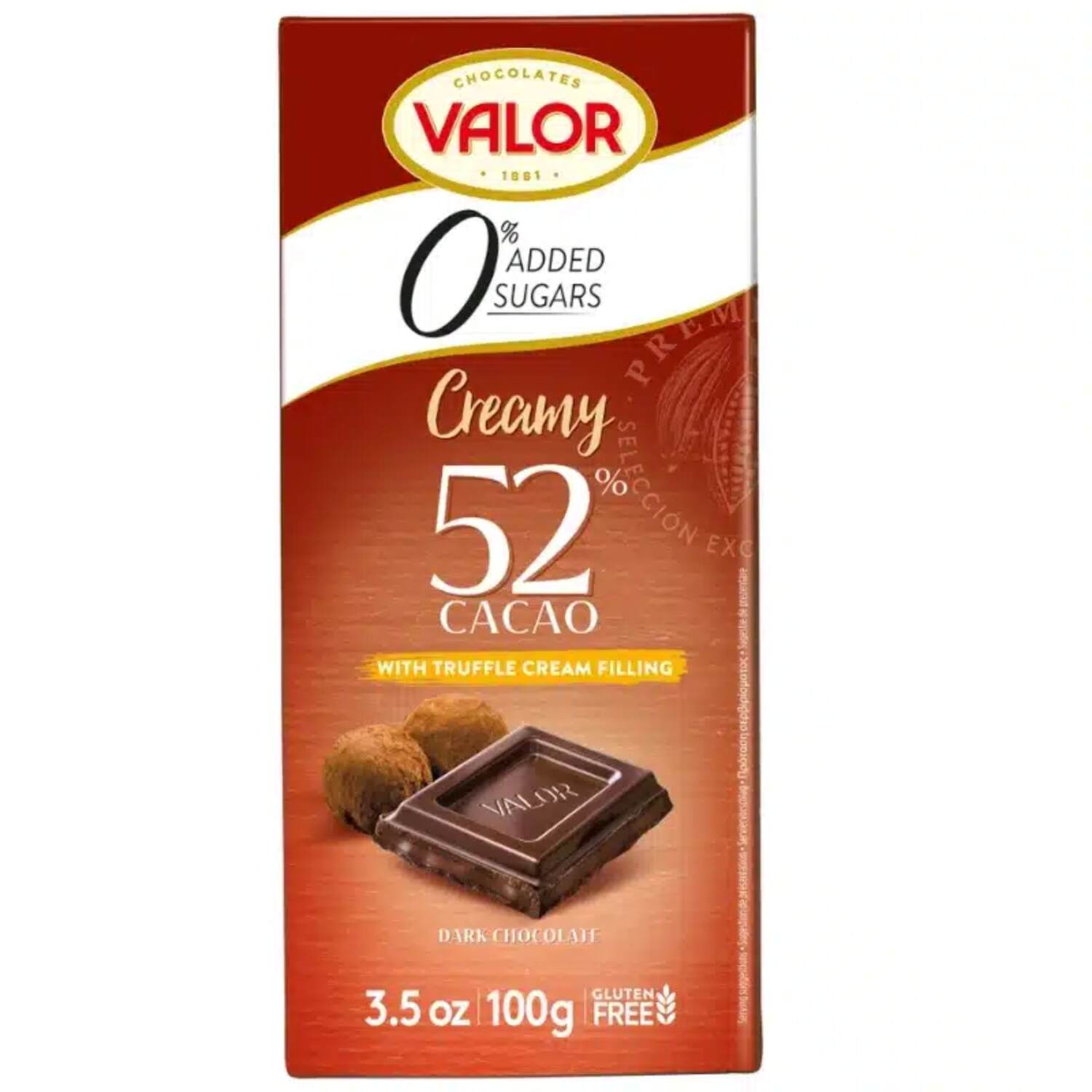 Valor Dark chocolate truffle cream no added sugar 100g