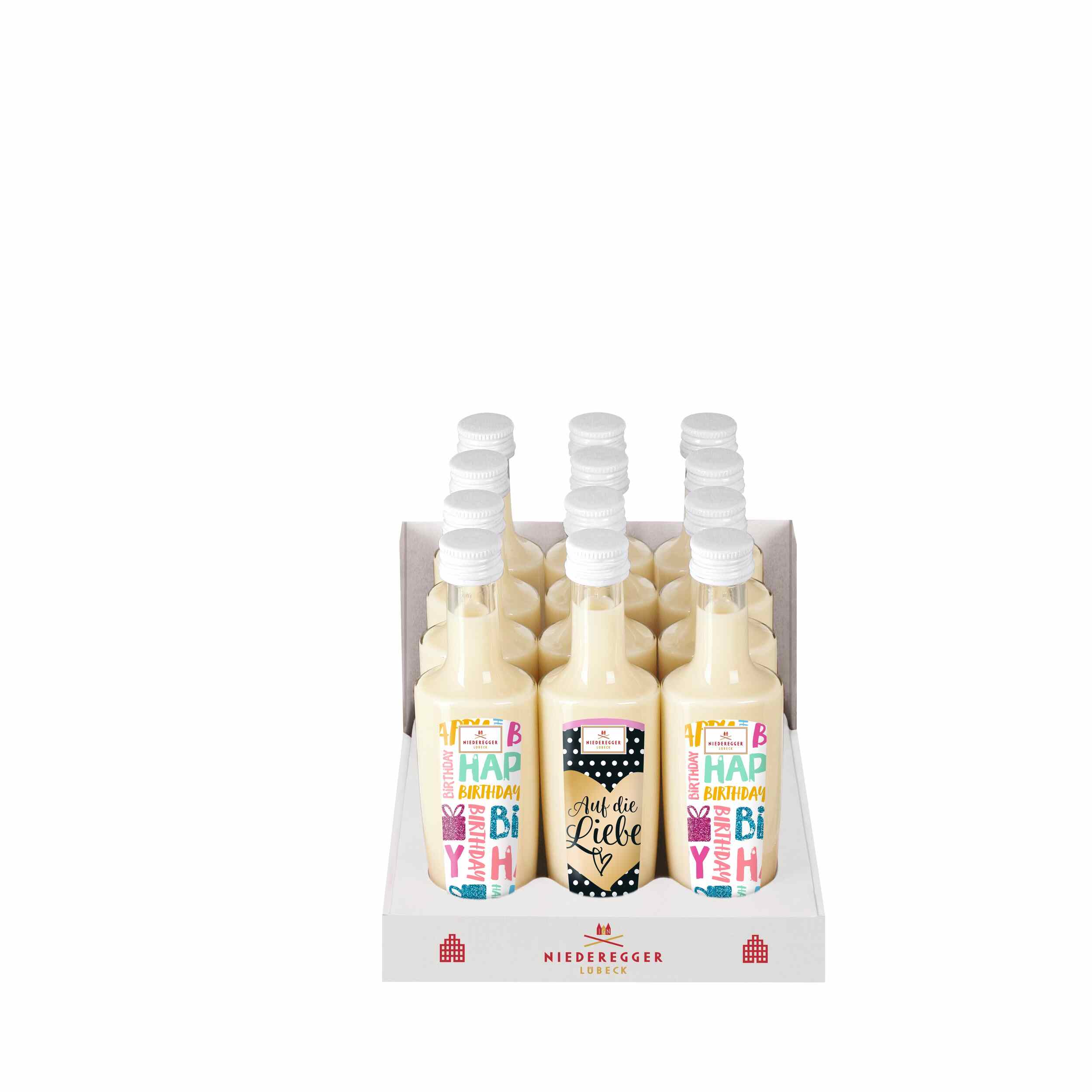 Niederegger Marzipan Liqueur Mini-Fläschen (19 % Mwst) - Motto 5 cl