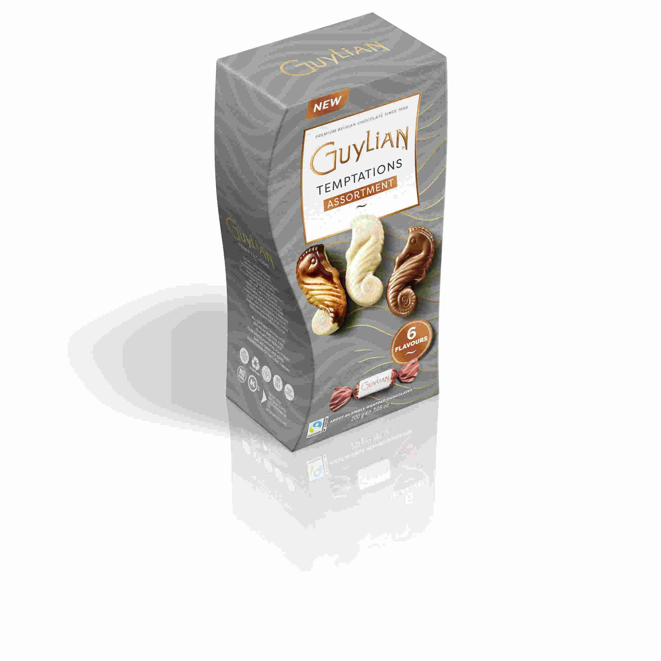 Guylian Temptations 6-fach sortiert Curved 200 g Standbodenbeutel